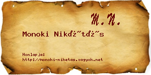 Monoki Nikétás névjegykártya